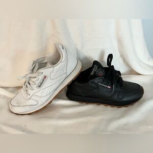 Reebok Classic White and Black Sneakers